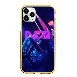 Чехол iPhone 11 Pro матовый N7: Neon Space, цвет: 3D-желтый