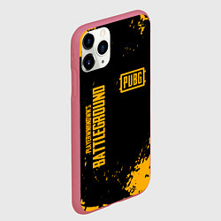 Чехол iPhone 11 Pro матовый PUBG: Black Fashion, цвет: 3D-малиновый — фото 2