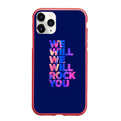 Чехол iPhone 11 Pro матовый Queen We Will Rock You, цвет: 3D-красный