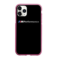 Чехол iPhone 11 Pro матовый BMW PERFORMANCE ЧЁРНЫЙ БМВ, цвет: 3D-малиновый