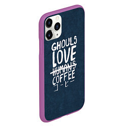 Чехол iPhone 11 Pro матовый Ghouls Love Coffee, цвет: 3D-фиолетовый — фото 2