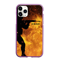 Чехол iPhone 11 Pro матовый CS:GO Dark Fire, цвет: 3D-фиолетовый