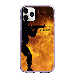 Чехол iPhone 11 Pro матовый CS:GO Dark Fire, цвет: 3D-светло-сиреневый