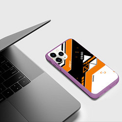 Чехол iPhone 11 Pro матовый CS:GO Asiimov Inverted, цвет: 3D-фиолетовый — фото 2