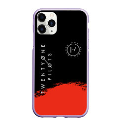 Чехол iPhone 11 Pro матовый 21 Pilots: Red & Black, цвет: 3D-светло-сиреневый