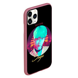 Чехол iPhone 11 Pro матовый BTS: Give it to me Suga, цвет: 3D-малиновый — фото 2