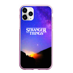 Чехол iPhone 11 Pro матовый Stranger Things: Space Rising, цвет: 3D-розовый