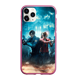 Чехол iPhone 11 Pro матовый Resident Evil 2, цвет: 3D-малиновый