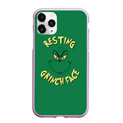 Чехол iPhone 11 Pro матовый Resting Grinch Face, цвет: 3D-розовый