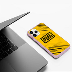 Чехол iPhone 11 Pro матовый PUBG: Yellow Trace, цвет: 3D-розовый — фото 2