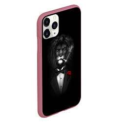 Чехол iPhone 11 Pro матовый Мистер Лев, цвет: 3D-малиновый — фото 2