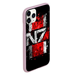 Чехол iPhone 11 Pro матовый Mass Effect N7, цвет: 3D-розовый — фото 2