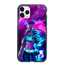 Чехол iPhone 11 Pro матовый KDA Akali, цвет: 3D-темно-зеленый