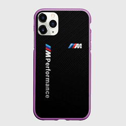 Чехол iPhone 11 Pro матовый BMW M PERFORMANCE CARBON КАРБОН, цвет: 3D-фиолетовый