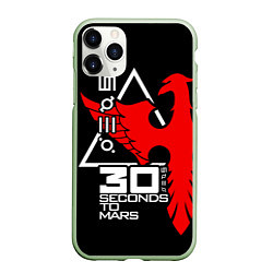 Чехол iPhone 11 Pro матовый 30 Seconds to Mars, цвет: 3D-салатовый