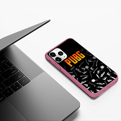 Чехол iPhone 11 Pro матовый PUBG Master, цвет: 3D-малиновый — фото 2