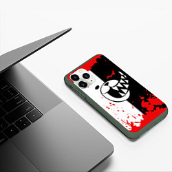 Чехол iPhone 11 Pro матовый MONOKUMA Blood, цвет: 3D-темно-зеленый — фото 2