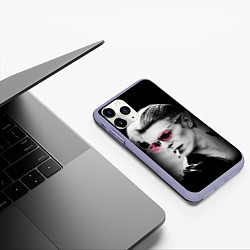 Чехол iPhone 11 Pro матовый Дэвид Боуи, цвет: 3D-светло-сиреневый — фото 2