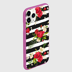 Чехол iPhone 11 Pro матовый Розы и орхидеи, цвет: 3D-фиолетовый — фото 2