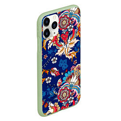 Чехол iPhone 11 Pro матовый Экзотический орнамент, цвет: 3D-салатовый — фото 2