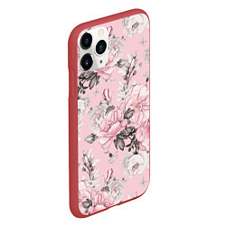 Чехол iPhone 11 Pro матовый Розовые розы, цвет: 3D-красный — фото 2