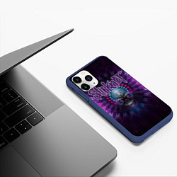 Чехол iPhone 11 Pro матовый Slipknot: Neon Skull, цвет: 3D-тёмно-синий — фото 2