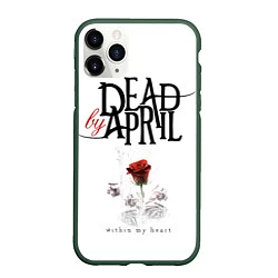 Чехол iPhone 11 Pro матовый Dead by April, цвет: 3D-темно-зеленый