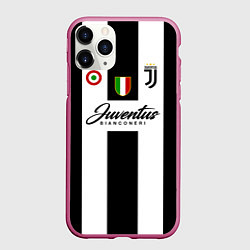 Чехол iPhone 11 Pro матовый Ювентус, цвет: 3D-малиновый
