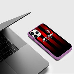 Чехол iPhone 11 Pro матовый AC Milan, цвет: 3D-фиолетовый — фото 2
