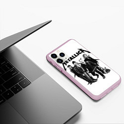 Чехол iPhone 11 Pro матовый Metallica, цвет: 3D-розовый — фото 2