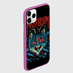 Чехол iPhone 11 Pro матовый Mastodon: Demonic Cat, цвет: 3D-фиолетовый — фото 2