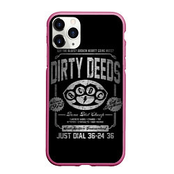 Чехол iPhone 11 Pro матовый AC/DC: Dirty Deeds, цвет: 3D-малиновый