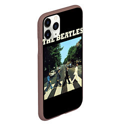 Чехол iPhone 11 Pro матовый The Beatles: Abbey Road, цвет: 3D-коричневый — фото 2