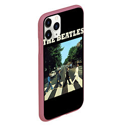 Чехол iPhone 11 Pro матовый The Beatles: Abbey Road, цвет: 3D-малиновый — фото 2