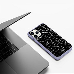 Чехол iPhone 11 Pro матовый Sally Face: Black Pattern, цвет: 3D-светло-сиреневый — фото 2