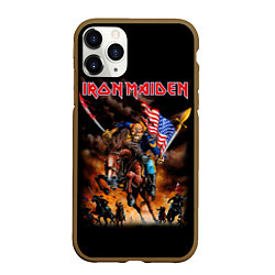 Чехол iPhone 11 Pro матовый Iron Maiden: USA Warriors, цвет: 3D-коричневый