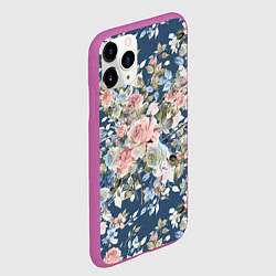Чехол iPhone 11 Pro матовый Цветущие розы, цвет: 3D-фиолетовый — фото 2