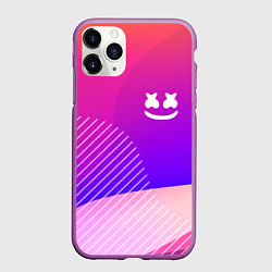 Чехол iPhone 11 Pro матовый Marshmello: Colour Geometry, цвет: 3D-фиолетовый