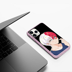 Чехол iPhone 11 Pro матовый Романтичный Шото Тодороки, цвет: 3D-розовый — фото 2