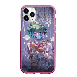 Чехол iPhone 11 Pro матовый My Hero Academia в кустах, цвет: 3D-малиновый