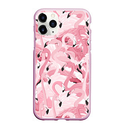 Чехол iPhone 11 Pro матовый Розовый фламинго