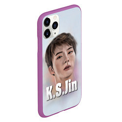 Чехол iPhone 11 Pro матовый BTS K.S.Jin, цвет: 3D-фиолетовый — фото 2