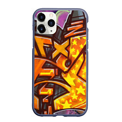 Чехол iPhone 11 Pro матовый Orange Graffiti, цвет: 3D-серый