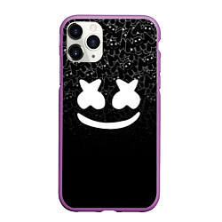 Чехол iPhone 11 Pro матовый Marshmello Black, цвет: 3D-фиолетовый