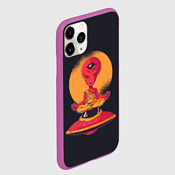 Чехол iPhone 11 Pro матовый Пришелец-медитатор, цвет: 3D-фиолетовый — фото 2