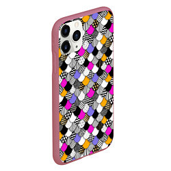 Чехол iPhone 11 Pro матовый Цветная чешуя, цвет: 3D-малиновый — фото 2