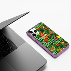 Чехол iPhone 11 Pro матовый Итальянская пицца, цвет: 3D-фиолетовый — фото 2
