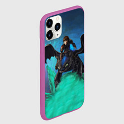 Чехол iPhone 11 Pro матовый Как приручить дракона, цвет: 3D-фиолетовый — фото 2