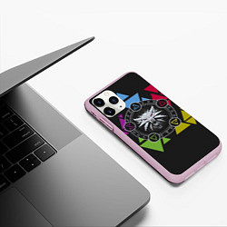 Чехол iPhone 11 Pro матовый The Witcher: Triangles, цвет: 3D-розовый — фото 2