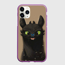 Чехол iPhone 11 Pro матовый Как приручить дракона, цвет: 3D-фиолетовый